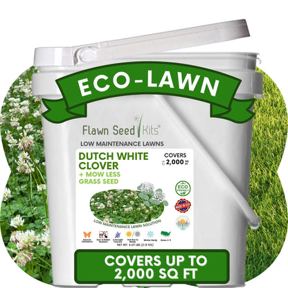 Dutch White Clover + Mow Less Grass Seed