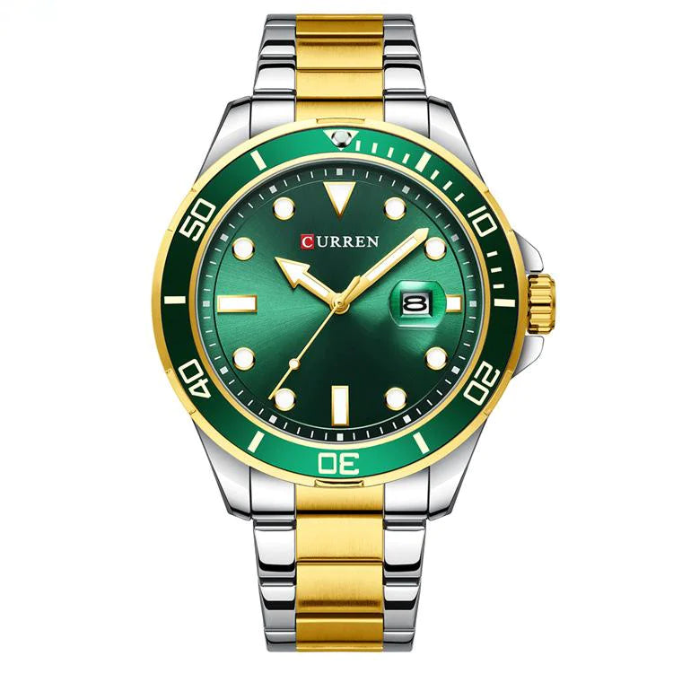 Men's large dial calendar watch