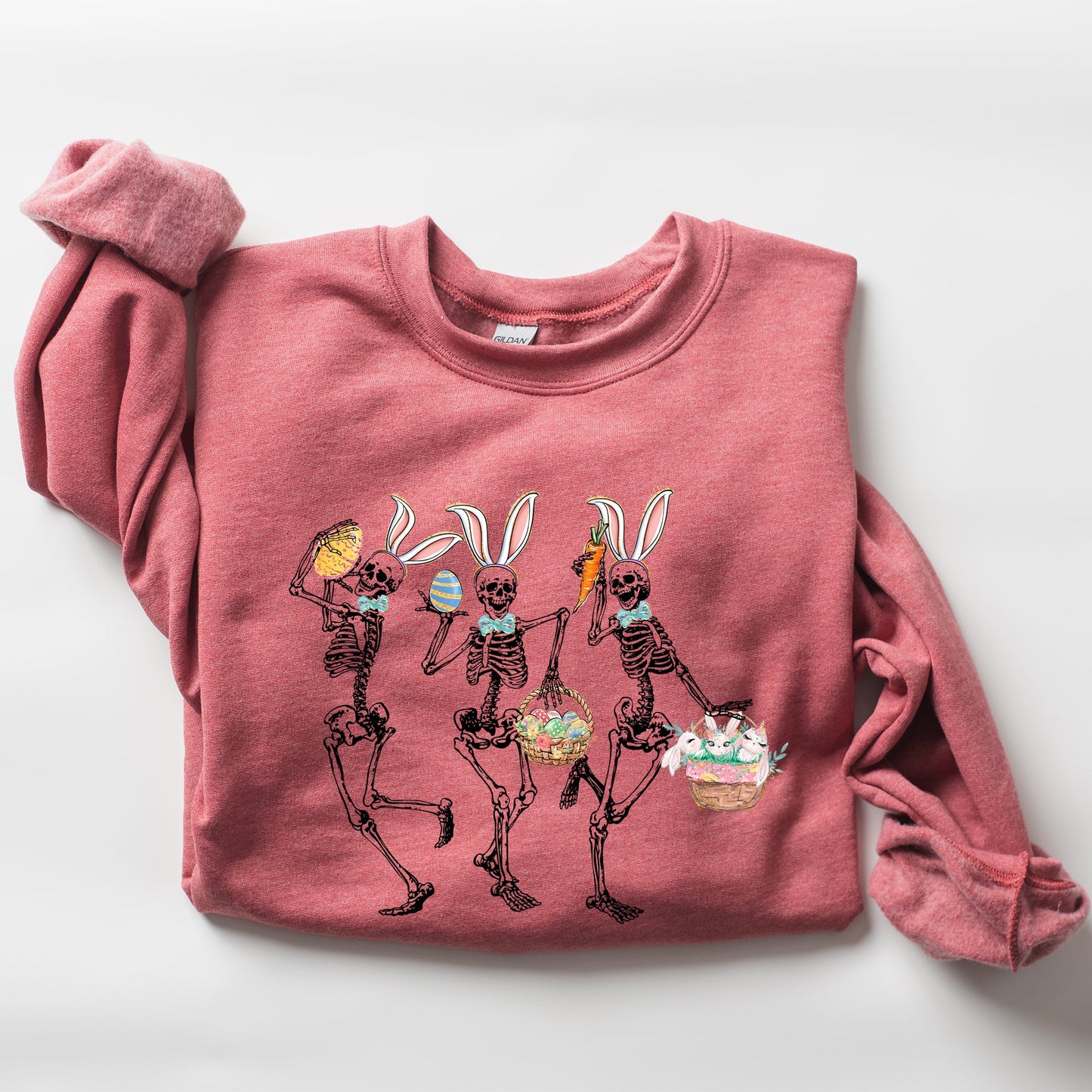 Dancing Easter Skeleton, Rabbit, Bunnies Sweatshirt