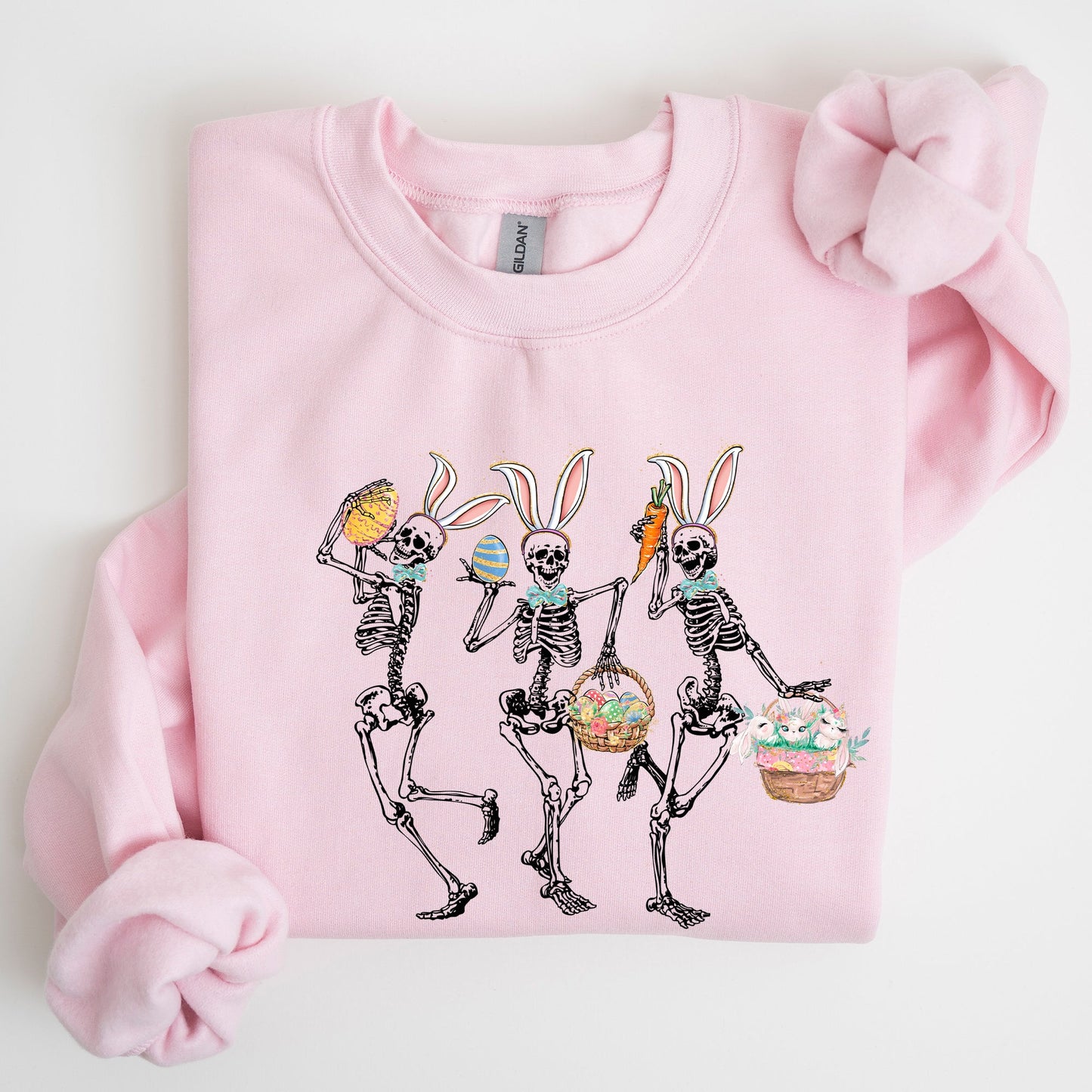 Dancing Easter Skeleton, Rabbit, Bunnies Sweatshirt