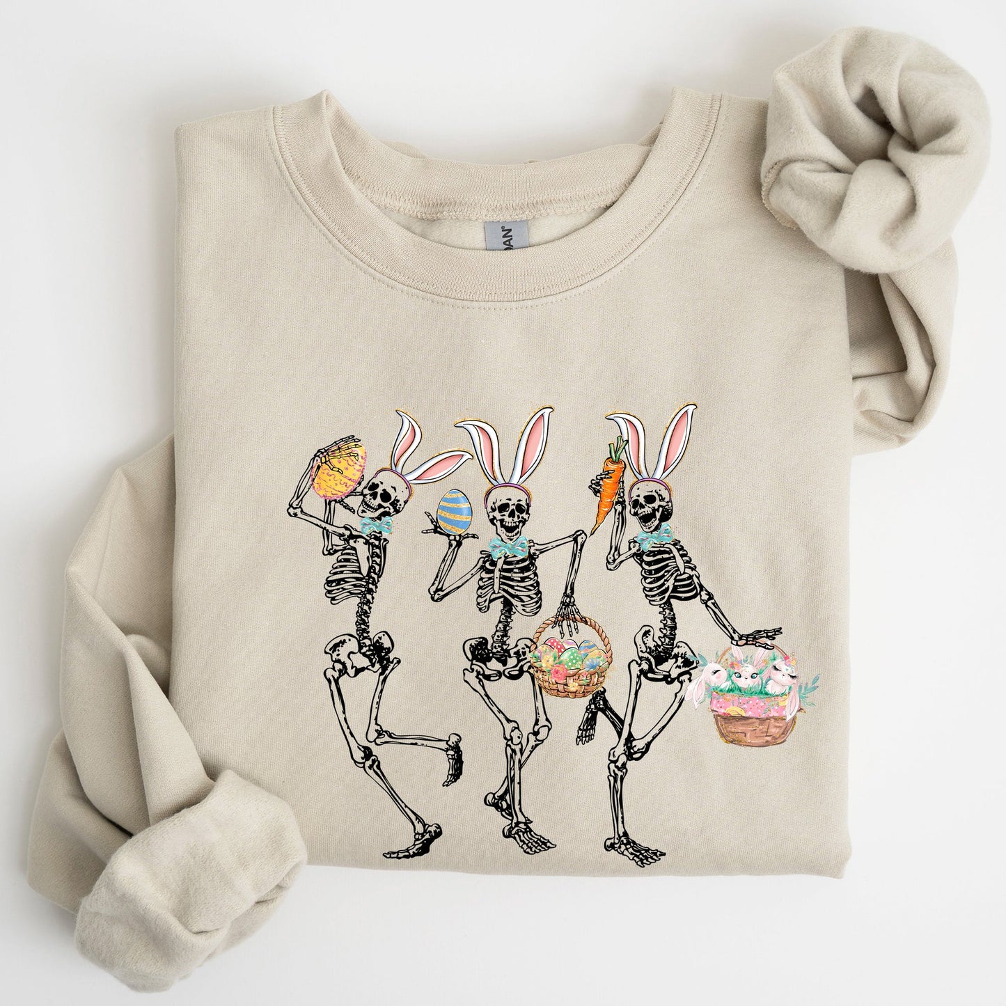 Dancing Easter Skeleton, Rabbit, Bunnies Sweatshirt