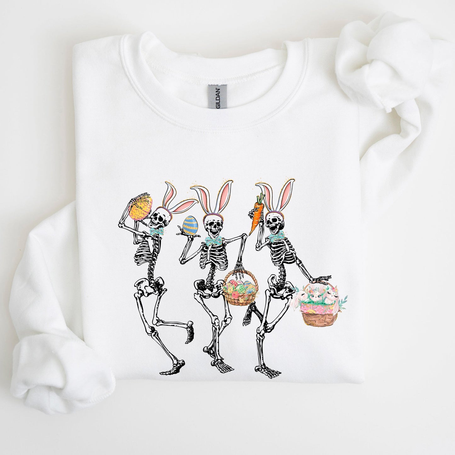 Dancing Easter Skeleton, Rabbit, Bunnies Sweatshirt