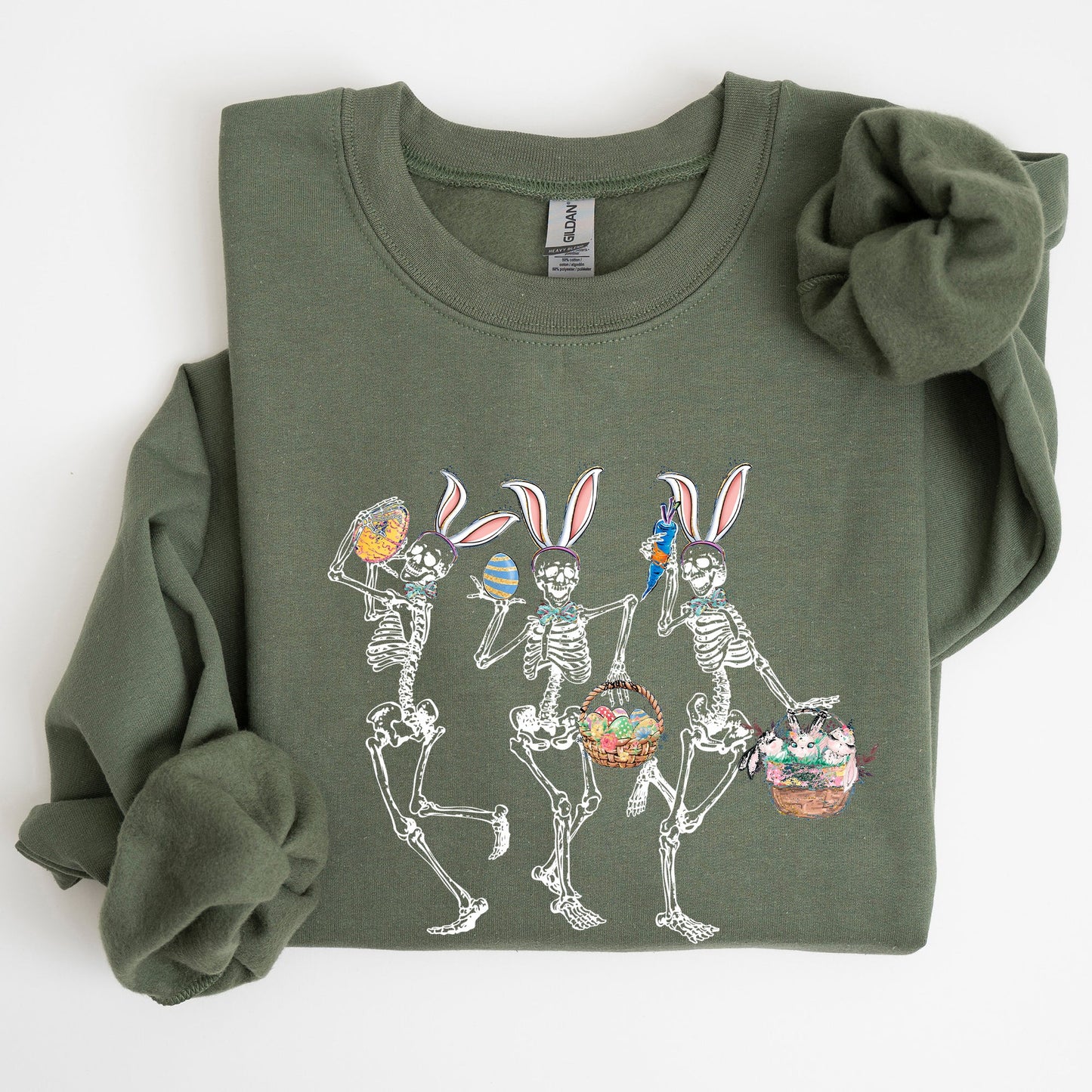Dancing Easter Skeleton, Rabbit, Bunnies Sweatshirt