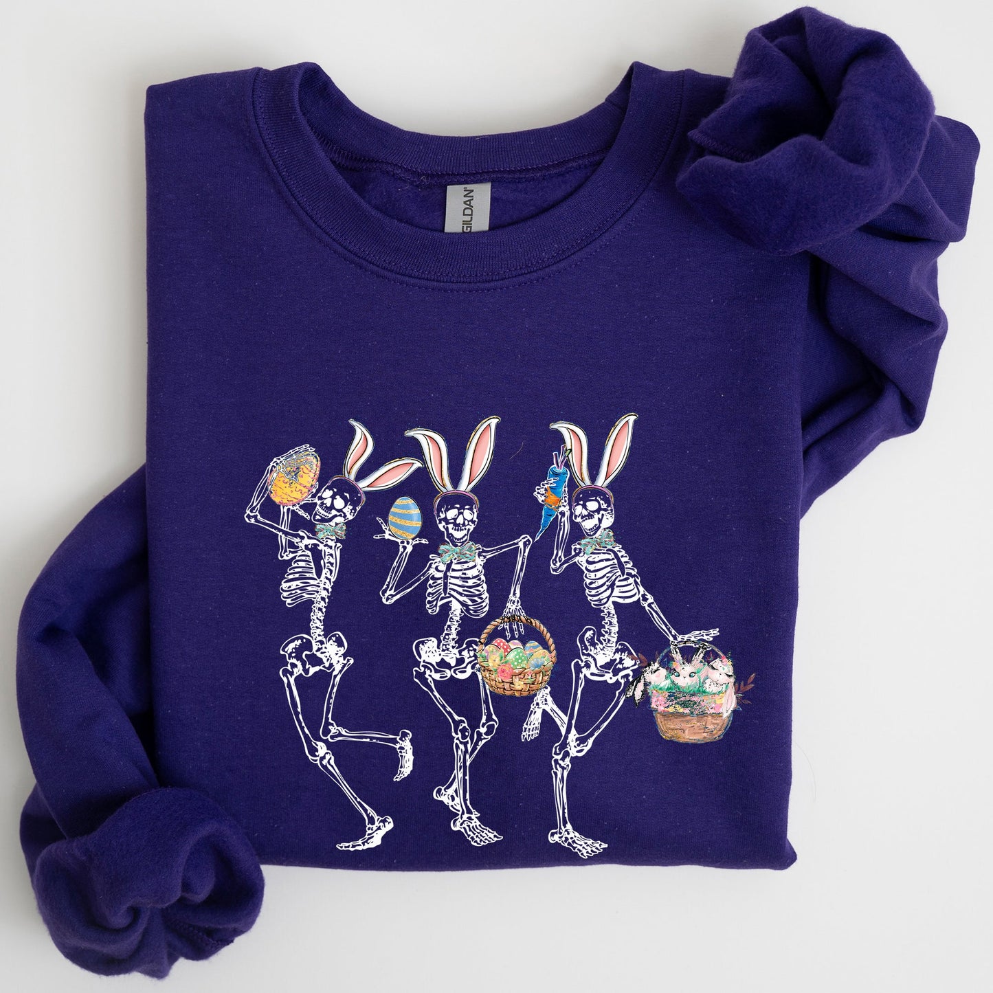 Dancing Easter Skeleton, Rabbit, Bunnies Sweatshirt