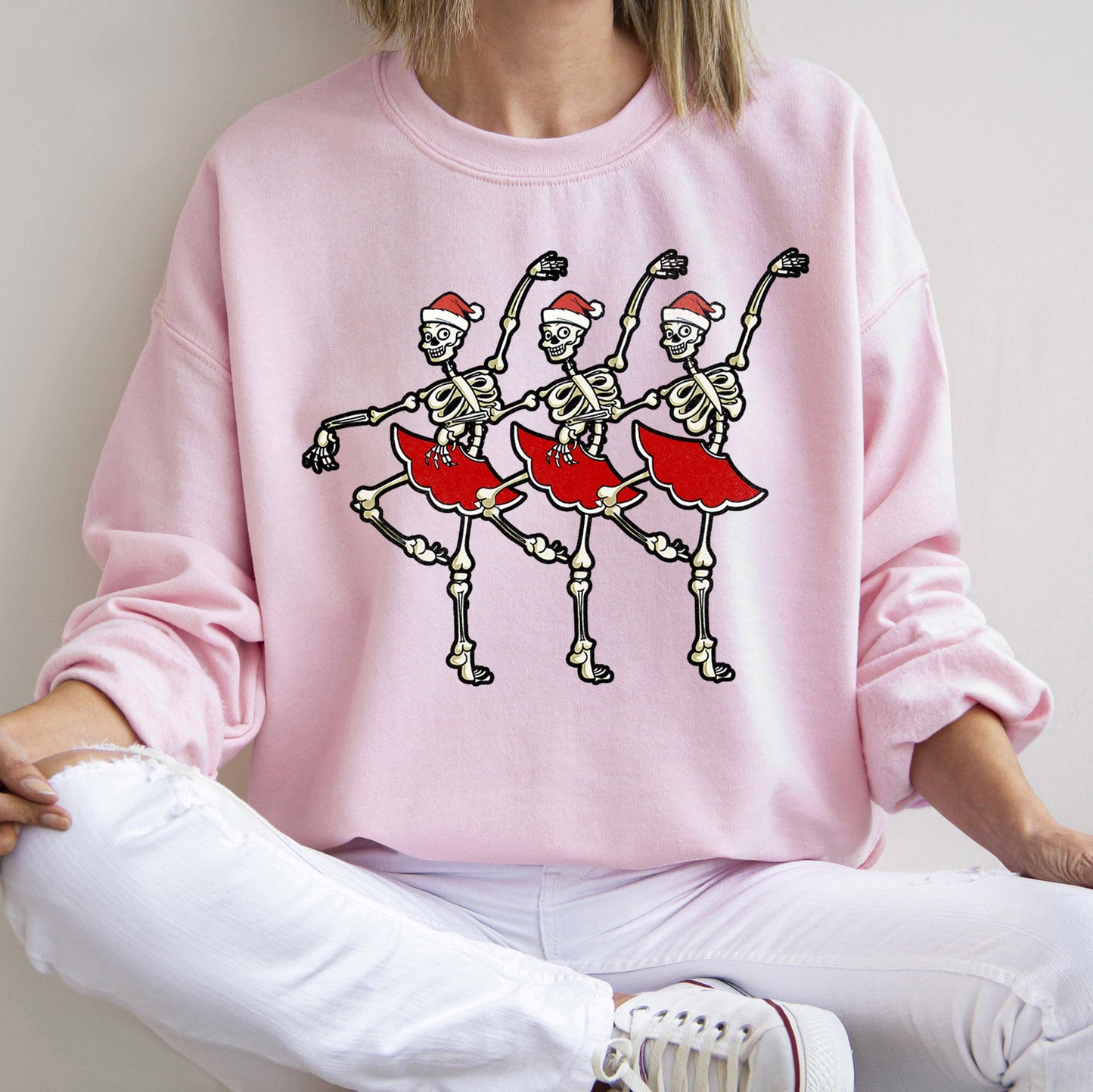Dancing Skeleton Santa Girls Sweatshirt