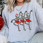Dancing Skeleton Santa Girls Sweatshirt