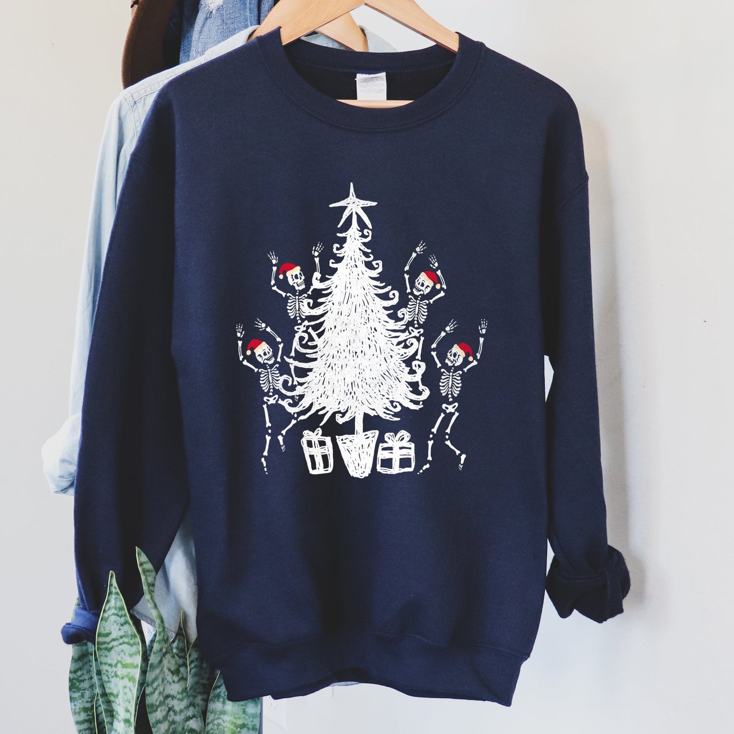 Christmas Dancing Skeletons Vintage Sweatshirt