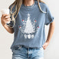Dancing Skeletons, Santa Hats, Christmas Comfort Colors Tshirt