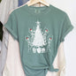 Dancing Skeletons, Santa Hats, Christmas Comfort Colors Tshirt