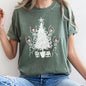 Dancing Skeletons, Santa Hats, Christmas Comfort Colors Tshirt