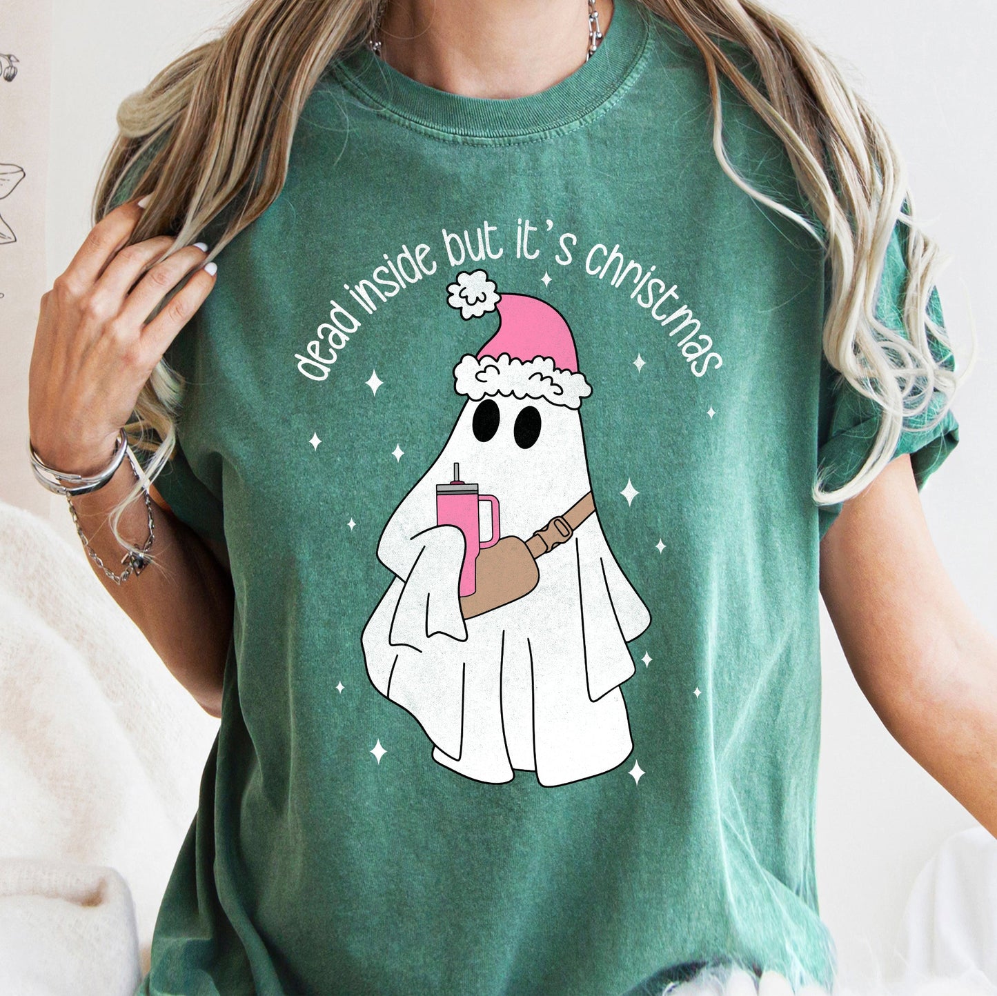 Dead Inside But It's Christmas, BooJee, Bougie, Ghost Comfort Colors