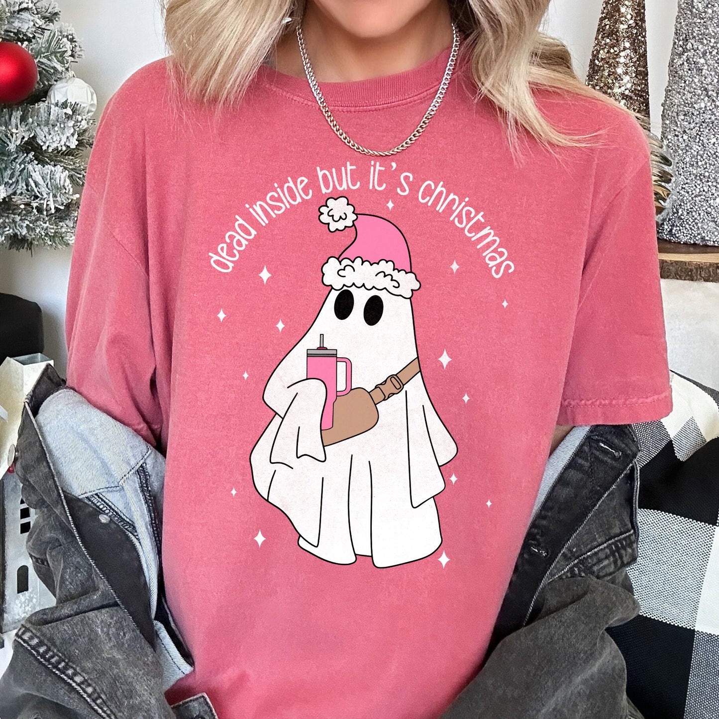 Dead Inside But It's Christmas, BooJee, Bougie, Ghost Comfort Colors