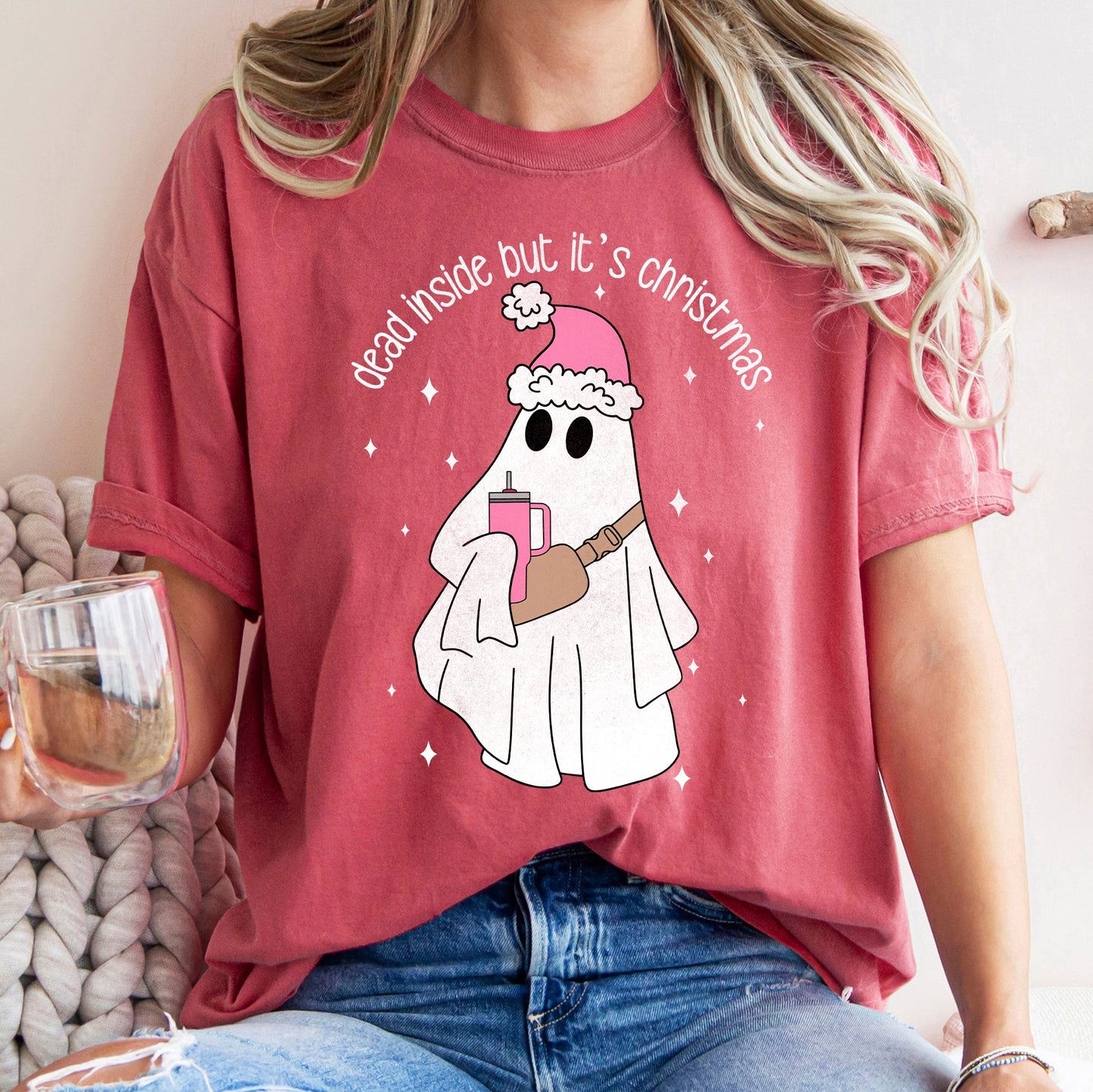 Dead Inside But It's Christmas, BooJee, Bougie, Ghost Comfort Colors