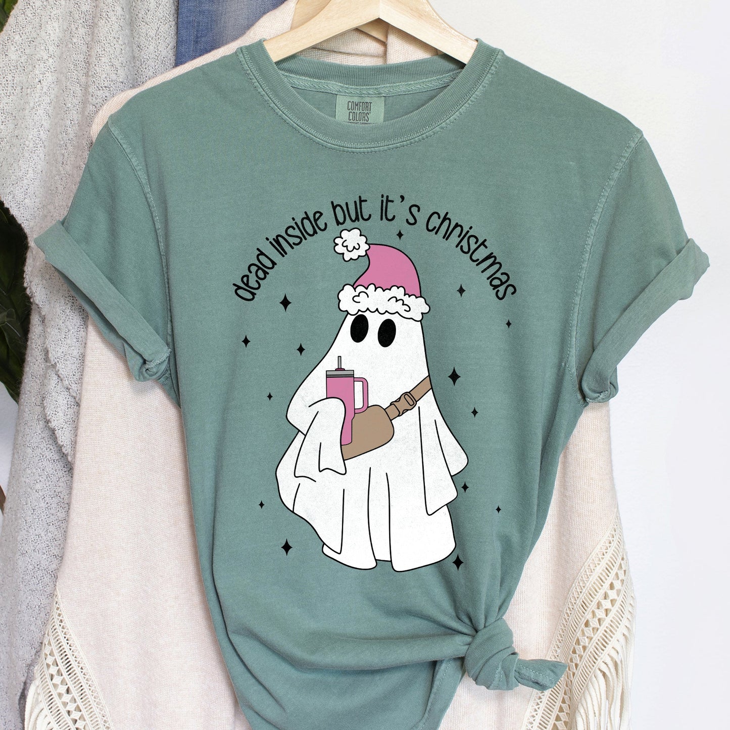 Dead Inside But It's Christmas, BooJee, Bougie, Ghost Comfort Colors