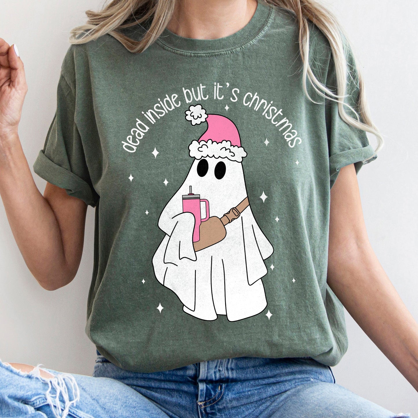 Dead Inside But It's Christmas, BooJee, Bougie, Ghost Comfort Colors