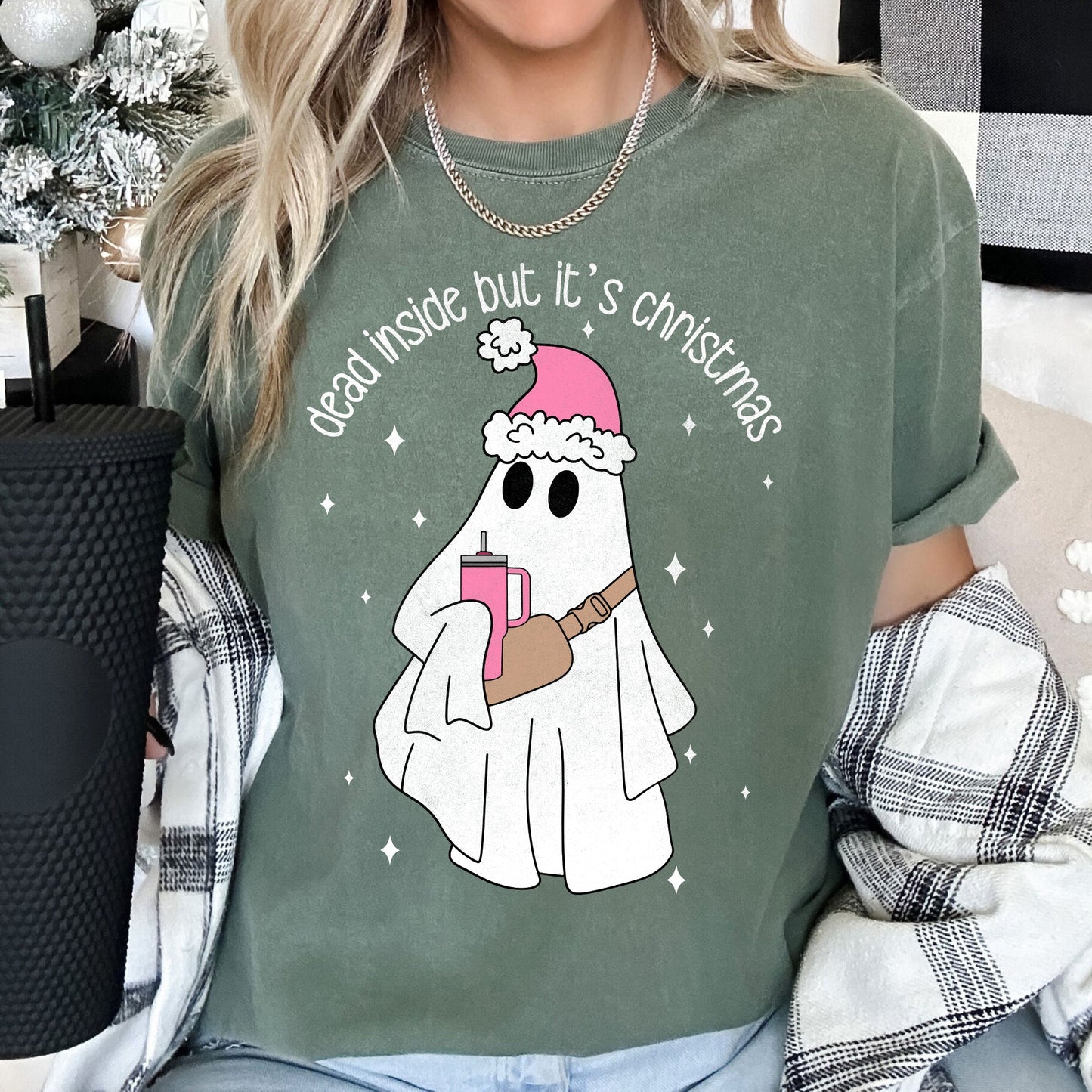 Dead Inside But It's Christmas, BooJee, Bougie, Ghost Comfort Colors