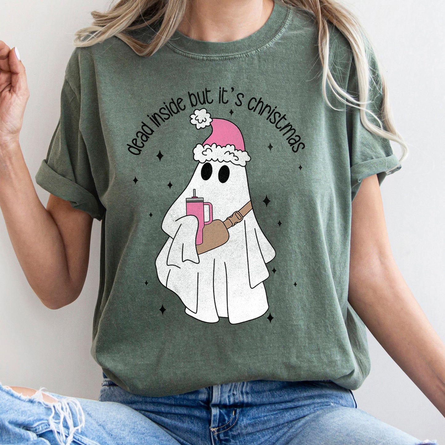 Dead Inside But It's Christmas, BooJee, Bougie, Ghost Comfort Colors