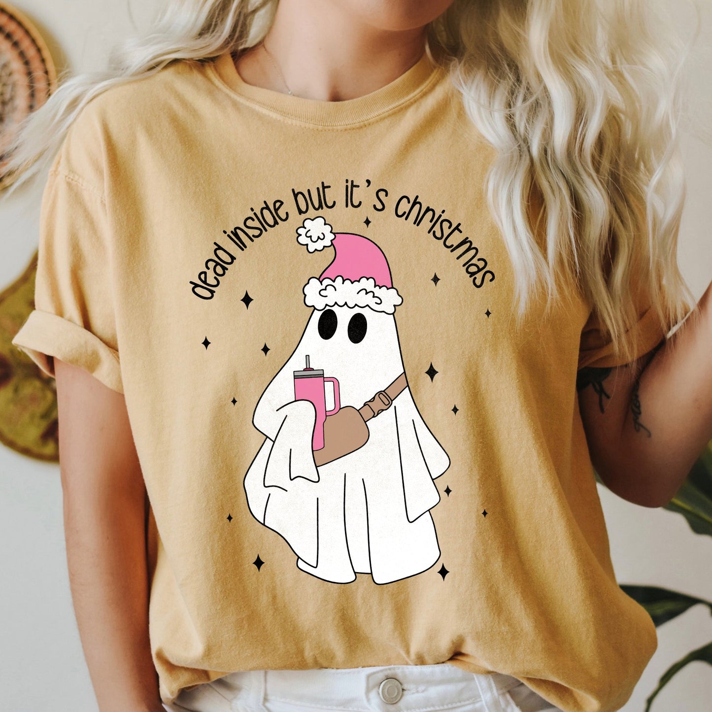 Dead Inside But It's Christmas, BooJee, Bougie, Ghost Comfort Colors