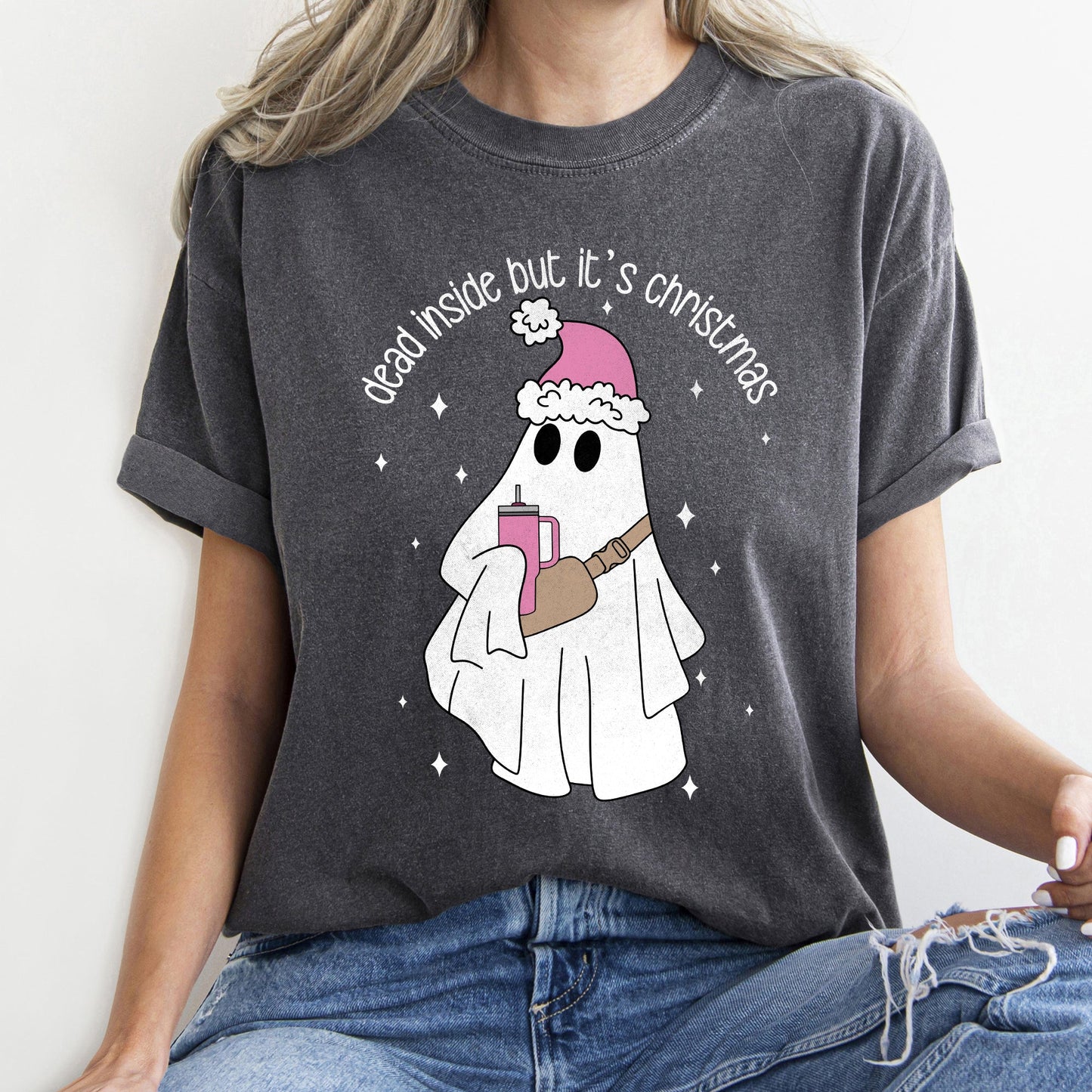 Dead Inside But It's Christmas, BooJee, Bougie, Ghost Comfort Colors