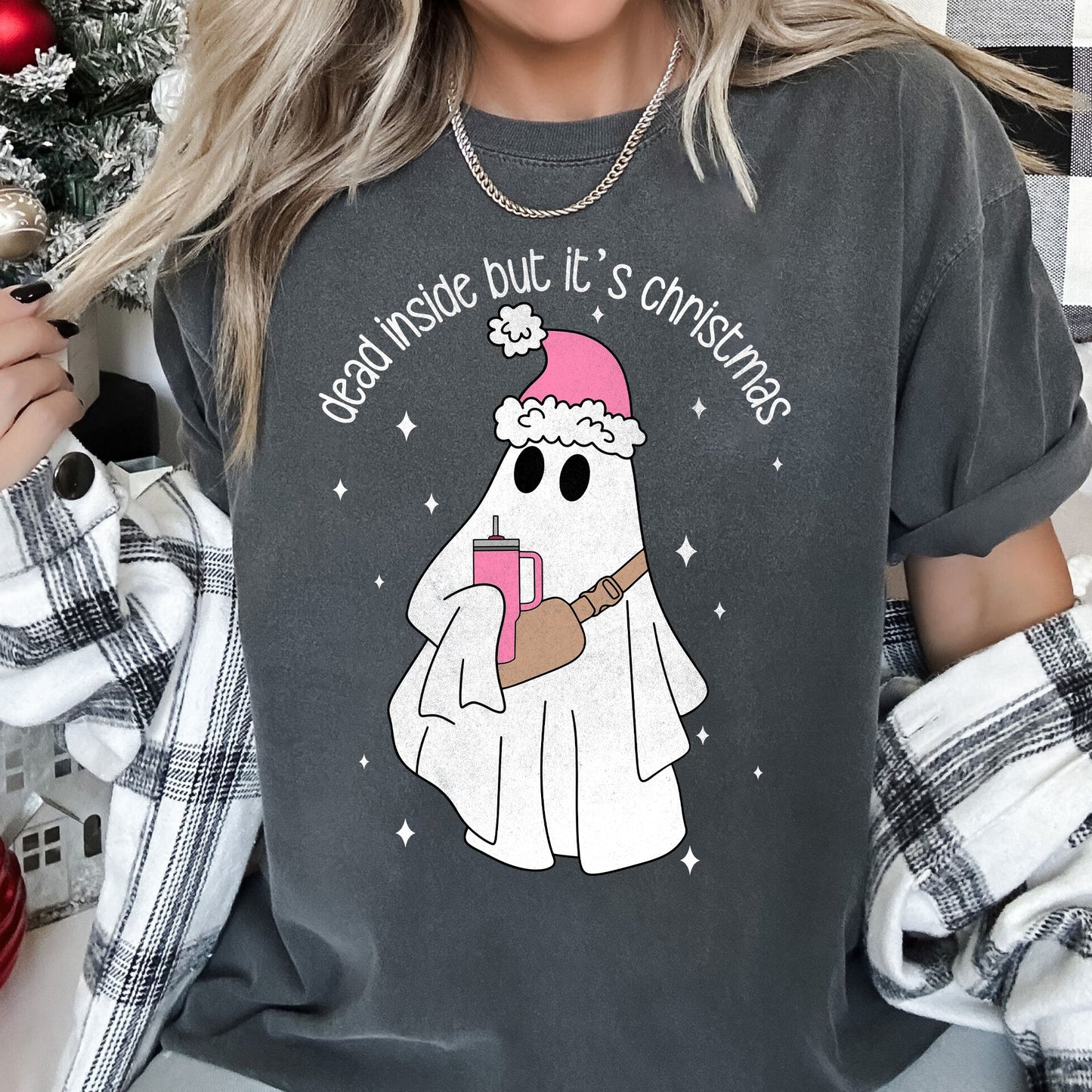 Dead Inside But It's Christmas, BooJee, Bougie, Ghost Comfort Colors