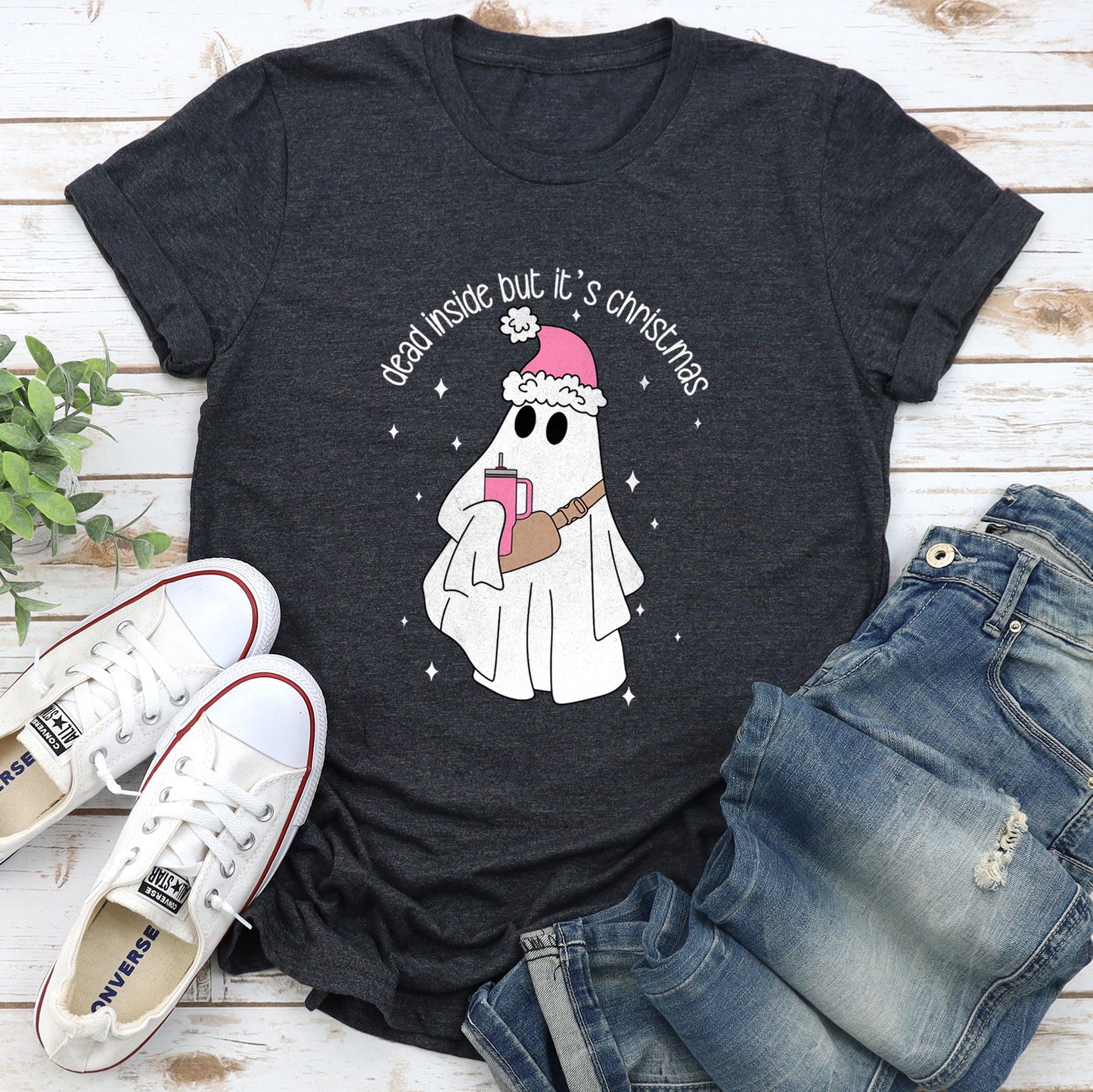 Dead Inside But It's Christmas, BooJee, Bougie, Ghost Super Soft Tees