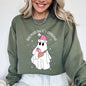 Dead Inside But It's Christmas, Ghost, Funny, Bougie, Santa, Winter, Xmas Sweatshirt