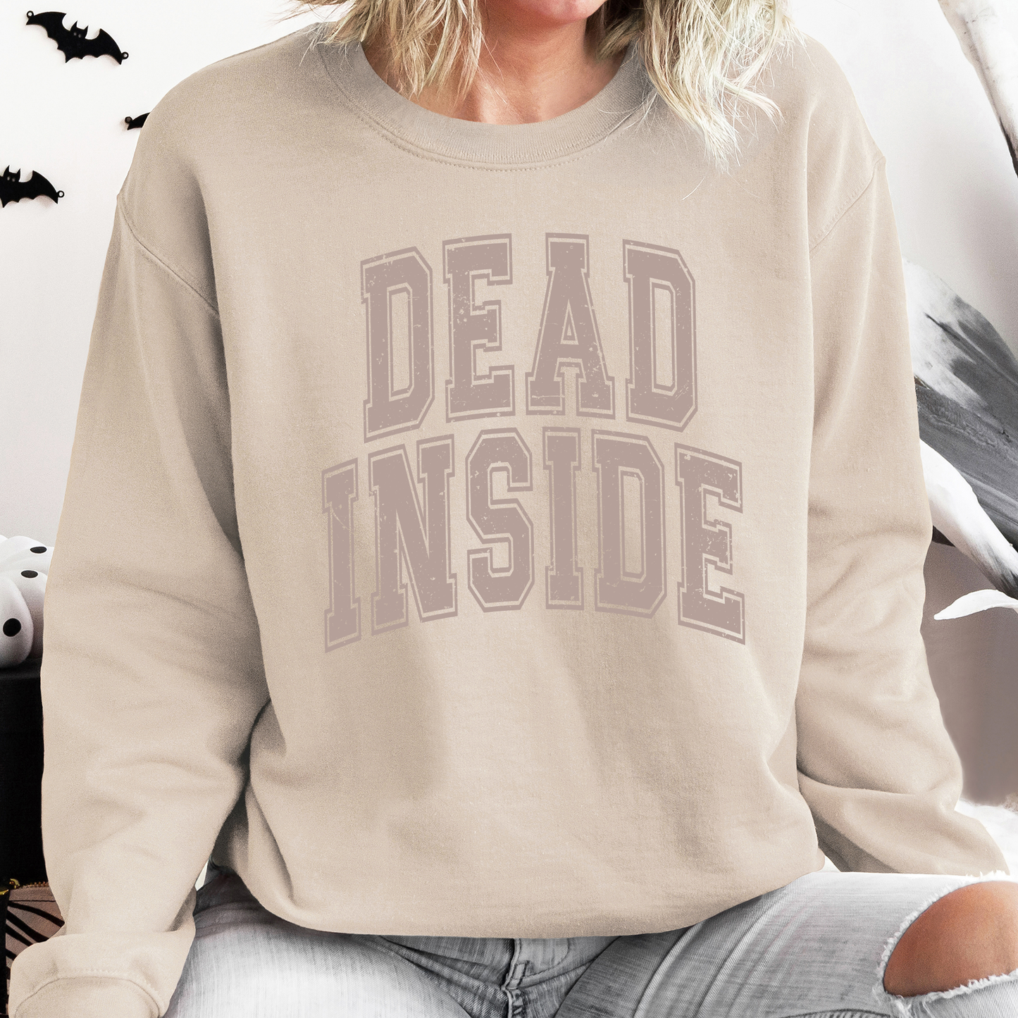 Dead Inside, Mood, Halloween, Vibes Sweatshirt