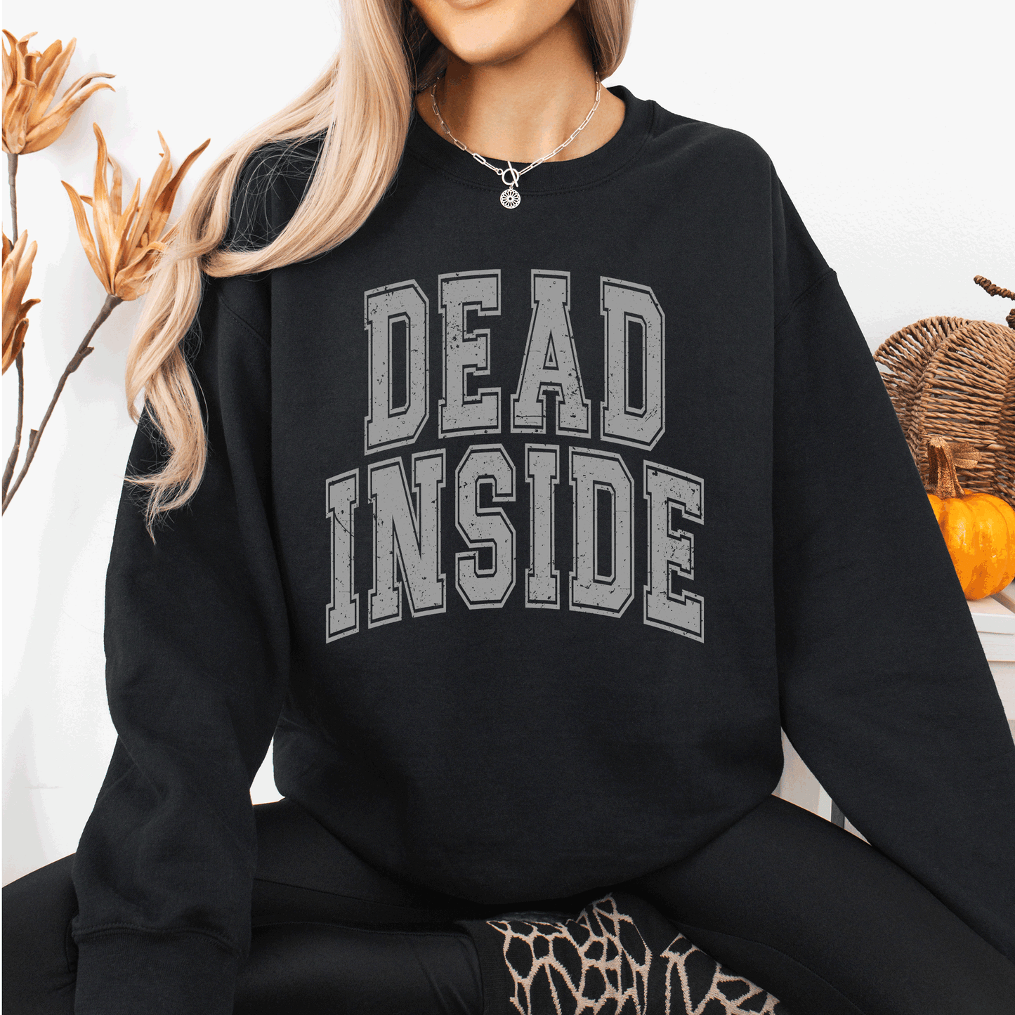 Dead Inside, Mood, Halloween, Vibes Sweatshirt