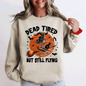 Dead Tired But Still Flying, Halloween, Witch Sweatshirt