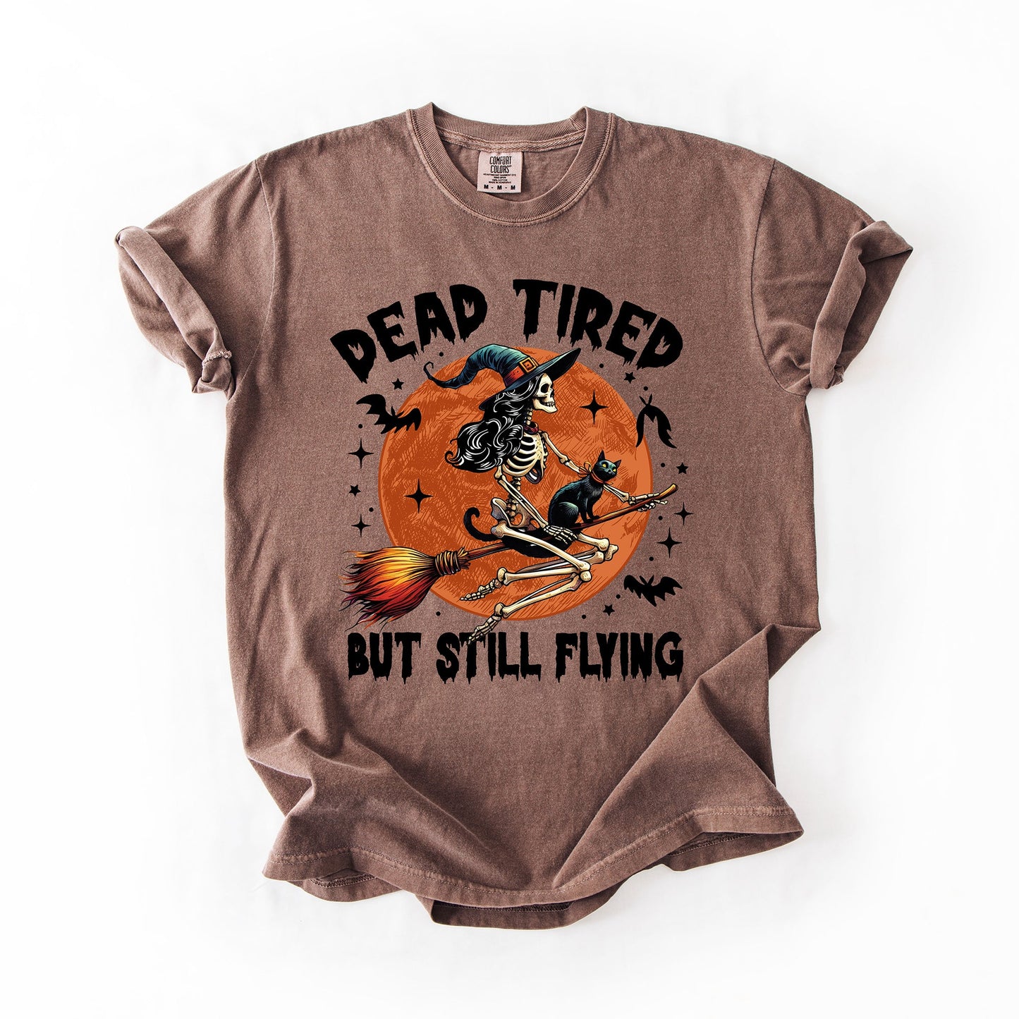 Dead Tired But Still Flying, Halloween, Witch, Comfort Colors T-Shirt
