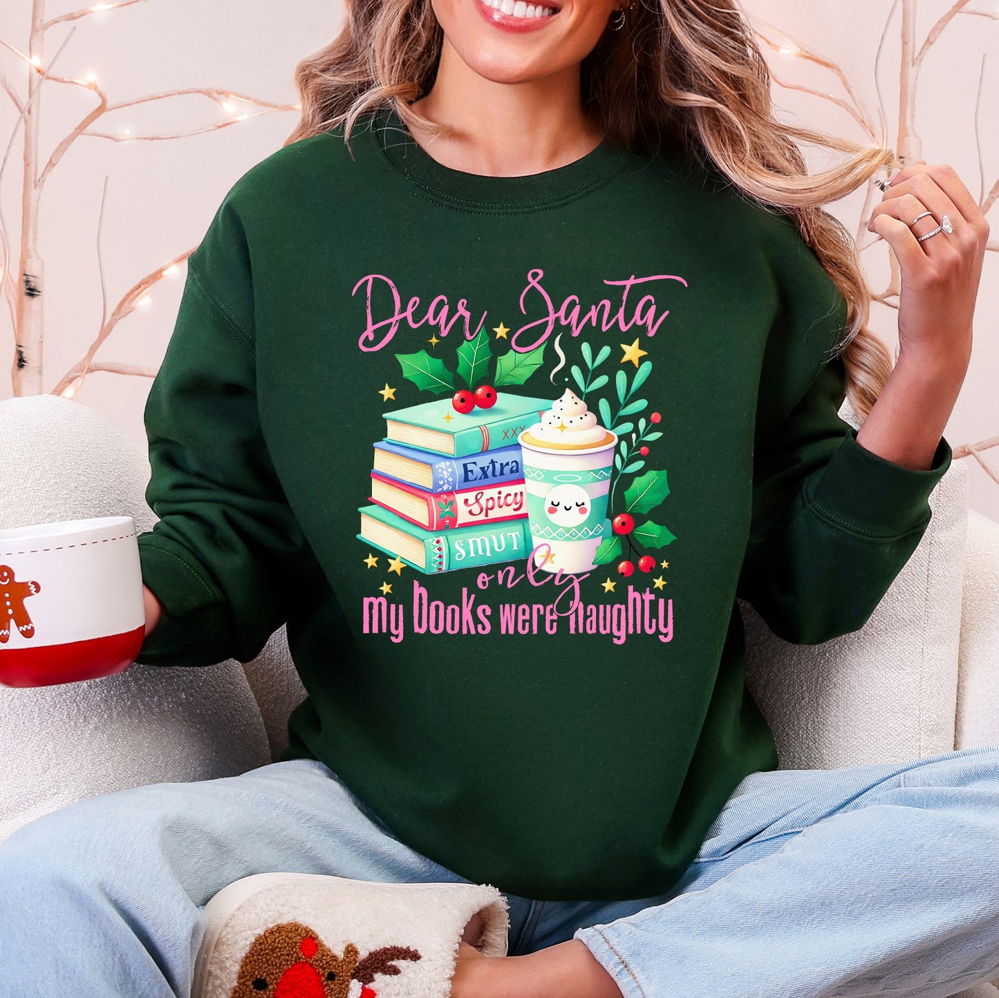 Dear Santa, My Books Were Naughty, Booktok, Christmas, Funny Sweatshirt
