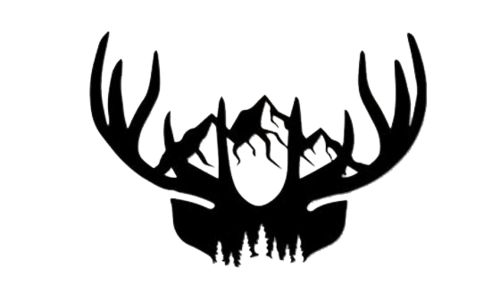 Black silhouette of deer antlers on a white background