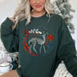 Deer Folk Art Scandinavian Christmas Sweatshirt
