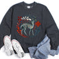 Deer Folk Art Scandinavian Christmas Sweatshirt