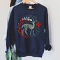 Deer Folk Art Scandinavian Christmas Sweatshirt