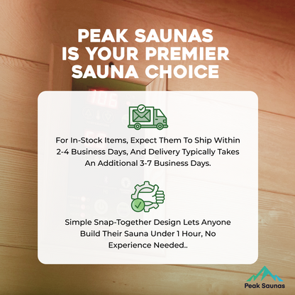 Peak Saunas Denali Luxury 3-Person Full Spectrum Infrared Sauna with Two XL Medical-Grade Red Light Therapy Panels & Smart WiFi App Control