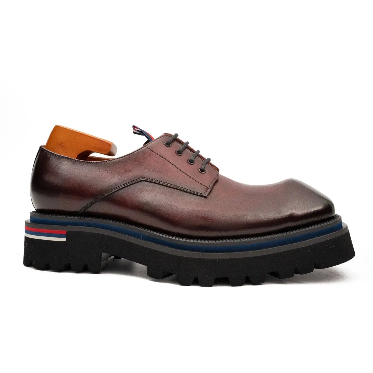 Derby Shoes Chunky 6cm heel boost Wine red