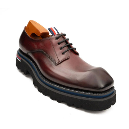 Derby Shoes Chunky 6cm heel boost Wine red