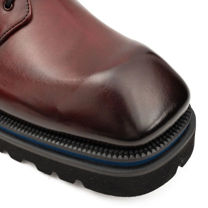 Derby Shoes Chunky 6cm heel boost Wine red
