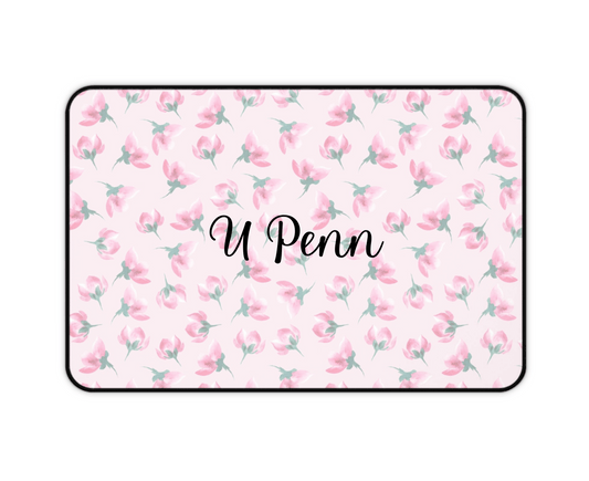 Customizable: Floral Desk Mat - Pink Blossom Mouse Pad, Office Decor, Gift for Home Office, Cute Workspace Accessories, Mother's Day Gift
