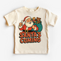 Santa Is Coming Kids Christmas Shirt - Christmas Tee