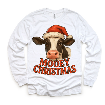 Mooey Christmas Country Cow Shirt - Farm Christmas Tee