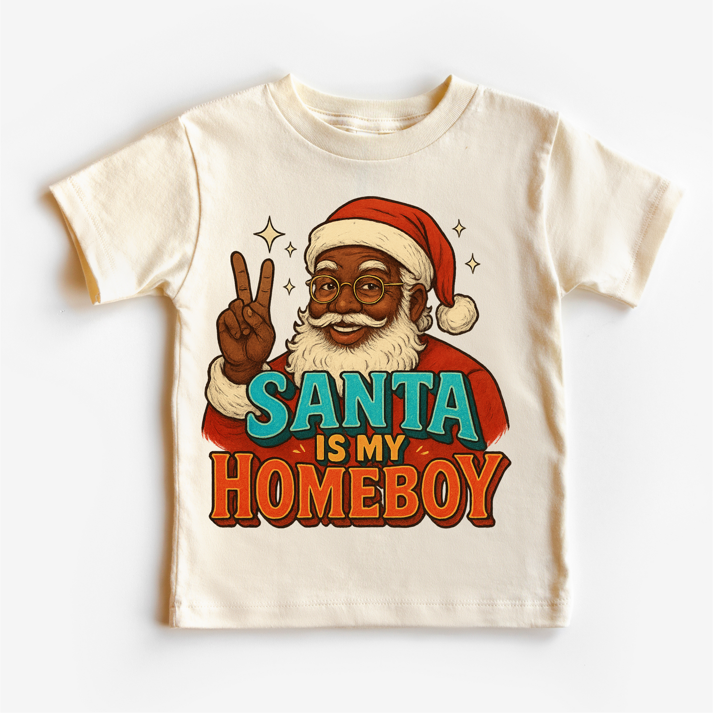 Santa Is My Homeboy Christmas Shirt - Black Santa Tee