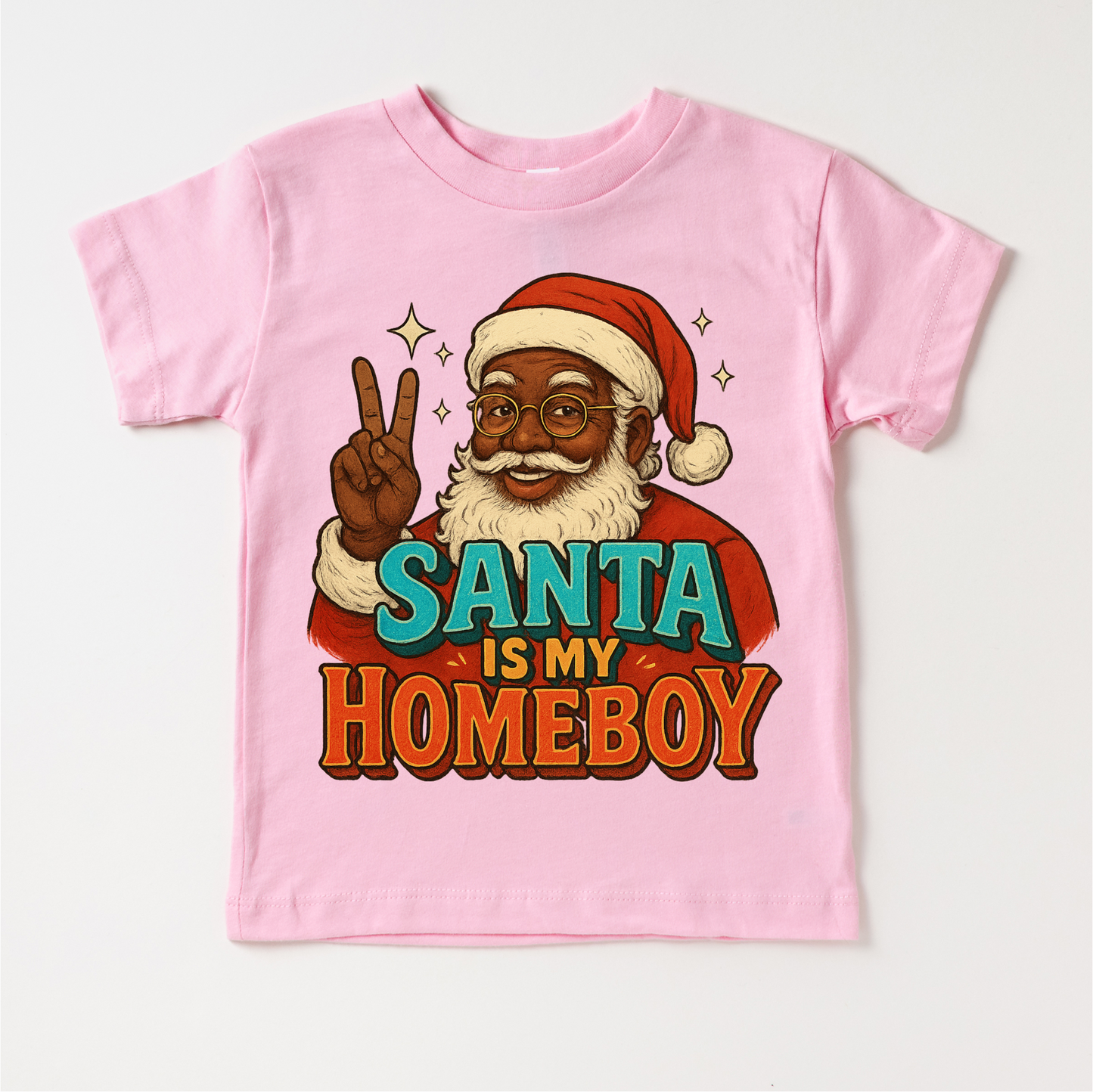 Santa Is My Homeboy Christmas Shirt - Black Santa Tee