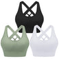 Women's Four Season Solid Nylon Sports Bra - Cross Strap Design