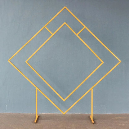Diamond Gold Wedding Arch Backdrop Stand