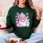 Disco Santa, Bubble Gum, Christmas, Pink, Snowflakes, Cute Sweatshirt