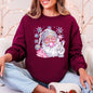 Disco Santa, Bubble Gum, Christmas, Pink, Snowflakes, Cute Sweatshirt