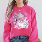Disco Santa, Bubble Gum, Christmas, Pink, Snowflakes, Cute Sweatshirt