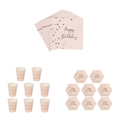 Disposable Paper Straws/Napkin/Cup/Plate Pink